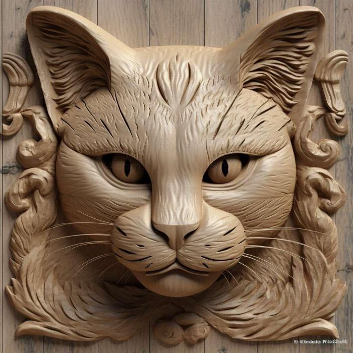 Nature and animals (Aegean cat 1, NATURE_2861) 3D models for cnc